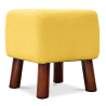 Buy Square Footstool - Linen Upholstered - Wood - Nor Yellow 55340 at Privatefloor