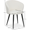 Buy Upholstered Dining Chair in Bouclé - Detra White 61300 - in the EU