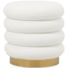 Buy Round Pouf Upholstered in Bouclé Fabric - Gereth White 61301 - prices