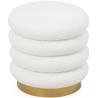Buy Round Pouf Upholstered in Bouclé Fabric - Gereth White 61301 at Privatefloor