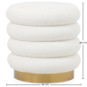 Buy Round Pouf Upholstered in Bouclé Fabric - Gereth White 61301 Home delivery