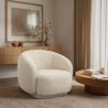 Upholstered Armchair in Bouclé Fabric - Curved Design - Drisela image 7
