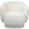 Buy Upholstered Armchair in Bouclé Fabric - Curved Design - Drisela White 61302 - in the EU