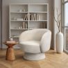 Armchair Upholstered in Bouclé Fabric - Curved Design - Dresa image 7