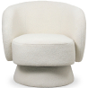 Buy Armchair Upholstered in Bouclé Fabric - Curved Design - Dresa White 61304 - in the EU