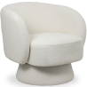 Buy Armchair Upholstered in Bouclé Fabric - Curved Design - Dresa White 61304 - prices