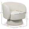 Buy Armchair Upholstered in Bouclé Fabric - Curved Design - Dresa White 61304 with a guarantee