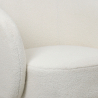 Buy Armchair Upholstered in Bouclé Fabric - Curved Design - Dresa White 61304 Home delivery