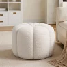Round Ottoman Upholstered in Bouclé Fabric - Posera image 7
