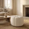 Round Ottoman Upholstered in Bouclé Fabric - Posera image 7
