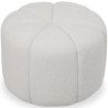 Buy Round Ottoman Upholstered in Bouclé Fabric - Posera White 61306 in the Europe