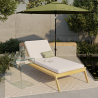 Teak Wood Sun Lounger with Cushion - Steela image 7