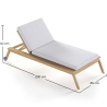 Teak Wood Sun Lounger with Cushion - Steela image 7