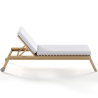 Teak Wood Sun Lounger with Cushion - Steela image 7