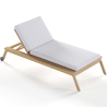 Teak Wood Sun Lounger with Cushion - Steela image 7