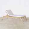 Teak Wood Sun Lounger with Cushion - Steela image 7