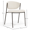 Buy Dining chair - Upholstered in Bouclé Fabric - Black Metal - Seda White 61332 - prices