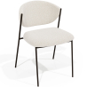 Buy Dining chair - Upholstered in Bouclé Fabric - Black Metal - Seda White 61332 Home delivery