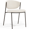 Buy Dining chair - Upholstered in Bouclé Fabric - Black Metal - Seda White 61332 at Privatefloor