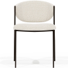 Buy Dining chair - Upholstered in Bouclé Fabric - Black Metal - Seda White 61332 - in the EU