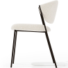Buy Dining chair - Upholstered in Bouclé Fabric - Black Metal - Seda White 61332 with a guarantee