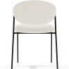 Buy Dining chair - Upholstered in Bouclé Fabric - Black Metal - Seda White 61332 - in the EU