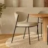 Dining chair - Upholstered in Bouclé Fabric - Black Metal - Seda image 7