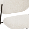 Buy Dining chair - Upholstered in Bouclé Fabric - Black Metal - Seda White 61332 at Privatefloor