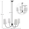 Black Ceiling Chandelier with 4 Shades - Dixiu image 7