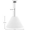 Hanging Ceiling Lamp with Beige Fabric Shade - Fula image 7