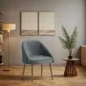 Design Armchair - Upholstered in Velvet - Golden leg - Wasda image 7