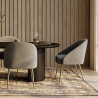 Buy Design Armchair - Upholstered in Velvet - Golden leg - Wasda Light grey 61336 at Privatefloor