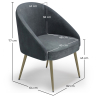 Buy Design Armchair - Upholstered in Velvet - Golden leg - Wasda Light grey 61336 in the Europe