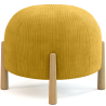 Round Corduroy Upholstered Pouf with Natural Wood Legs - Marrakesh image 7