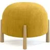 Round Corduroy Upholstered Pouf with Natural Wood Legs - Marrakesh image 7