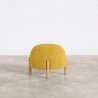 Round Corduroy Upholstered Pouf with Natural Wood Legs - Marrakesh image 7