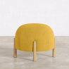 Round Corduroy Upholstered Pouf with Natural Wood Legs - Marrakesh image 7