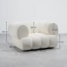Bouclé Fabric Upholstered Armchair - Modern Style - Curved Teddy image 7