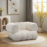 Bouclé Fabric Upholstered Armchair - Modern Style - Curved Teddy image 7
