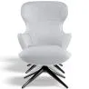Contemporary Upholstered Design Armchair with Footrest - Derta image 7