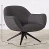 Upholstered Curved Design Contemporary Style Armchair - Mirrel image 7
