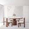 Set Dining Table Round with 6 Wooden Chairs - Minimalist Design - Ivette image 7