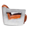 Buy Design Armchair Churchill Lounge - Premium Leather & Steel Steel 48374 at Privatefloor