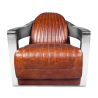 Buy 
Design Armchair with Armrests - Upholstered in Leather - Lounge Steel 48374 - in the EU