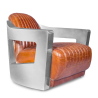 Buy Design Armchair Churchill Lounge - Premium Leather & Steel Steel 48374 - prices