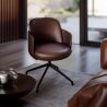 Swivel Armchair Upholstered in Leather - Modern Design for Luxury Offices and Hotels - Carla image 7