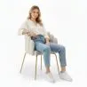 Dining Chair Shell Glam design in Velvet - Golden Legs - Shell image 7