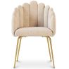 Dining Chair Shell Glam design in Velvet - Golden Legs - Shell image 7
