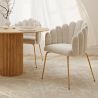Dining Chair Shell Glam design in Velvet - Golden Legs - Shell image 7