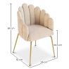 Dining Chair Shell Glam design in Velvet - Golden Legs - Shell image 7